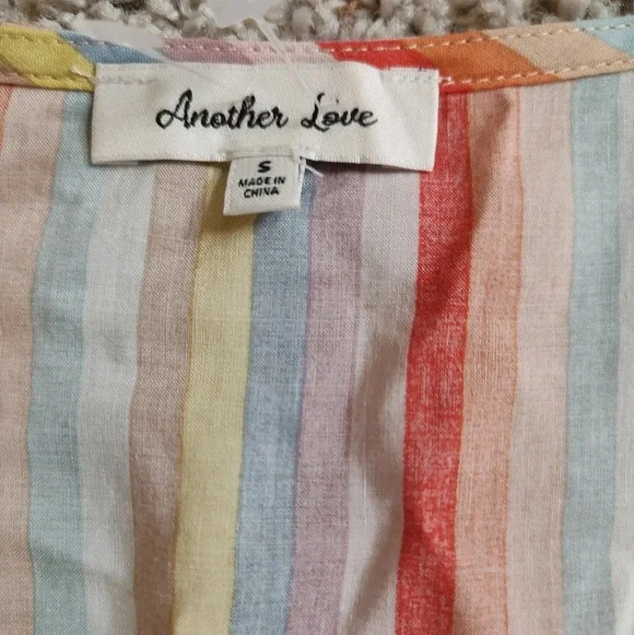 Anthropology Another Love Rumi button front dress oceanside stripe Small - Picture 9 of 9